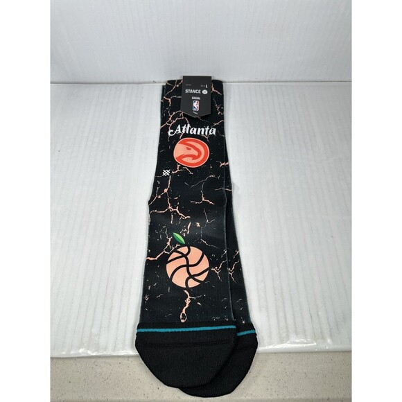 Size L Stance NBA Atlanta Hawks Logo CE23 Print Crew Socks (9-13) NEW - Picture 2 of 4